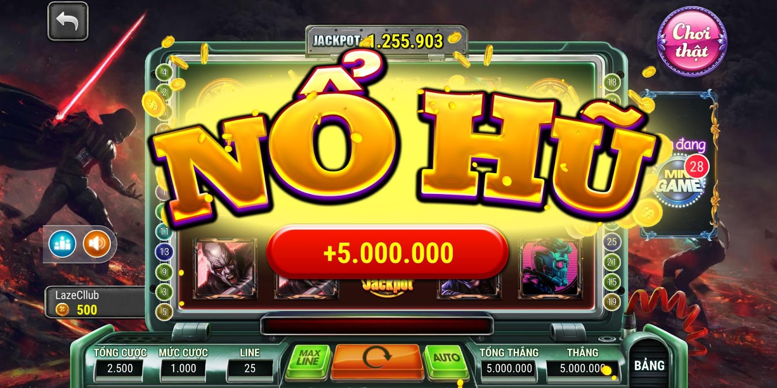 Giao diện mượt, slot đa dạng, quay hũ cực đã